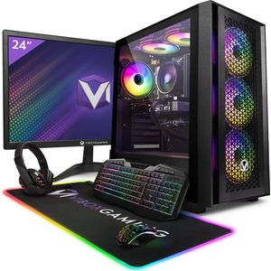 Vibox V-10 Game PC - 24"" Scherm Pakket - AMD Ryzen 5 4500 Processor 4.1GHz - Nvidia GTX 1660 Super 6GB - 16GB RAM - 480GB SSD - Windows 11 - WiFi