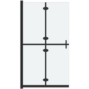 vidaXL Inloopdouchewand - 70x190 cm - Inklapbaar Inloopdouche - Douchewand - Zwarte Douchewand - Glazen Douchewand - Inklapbare Douchewand