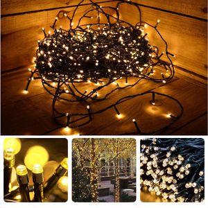 Cheqo® Kerstverlichting - Kerstboomverlichting - Kerstlampjes - Sfeerverlichting - LED Verlichting - Voor Binnen en Buiten - Tuinverlichting - Feestverlichting - Lichtsnoer - 9M - 120 LED's - Warm Wit - Timer - 8 Lichtfuncties