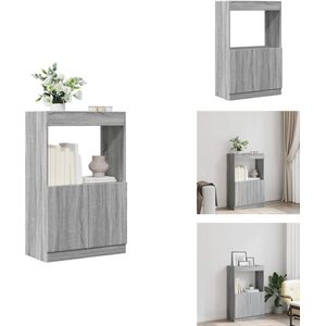 vidaXL Hoge Kast - Hoge Kasten - Boekenrek En Kast - Dressoir - Hoge kast 63x33x100 cm bewerkt hout grijs sonoma eikenkleurig
