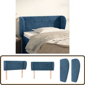 vidaXL Fluwelen Hoofdbord Donkerblauw 83x23x78/88cm Hoofd Bord - Hoofdkussen - Velvet - Blauw - Beddecoratie