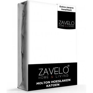 Zavelo Molton Hoeslaken - 90x210 cm - 100% Katoen - 30cm Hoekhoogte - Wasbaar tot 60 graden - Rondom Elastisch - Matrasbeschermer