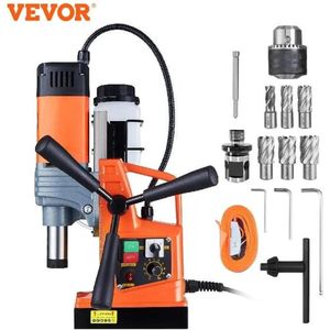 Wildor® Elektrische Boormachine - Magnetische Boorpers - 1 Seconde Ontgrendelingsboor - 1400W - Boormachines - Verplaatsbare Boor - Diameter Boor 50mm - Max boordiepte 100mm (twistboor) - 6 Drills - 6 Bitjes