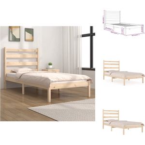 vidaXL Bedframe - Houten - 195.5x95.5x100cm - Grenenhout - 90x190cm - Onbehandeld - Bed