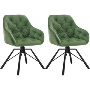 Rootz Velvet Swivel Dining Chair - Keukenstoel - Moderne stoel - Ergonomisch ontwerp - 57,5 ​​cm x 82,5 cm x 53 cm