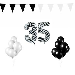 35 jaar Verjaardag Versiering Pakket Zebra