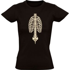 skelet lichaam Dames t-shirt| romp| botten| dood | bot |eng |lachen|humor
