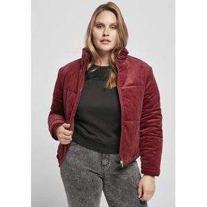 Urban Classics - Corduroy Puffer winterjas - S - Bordeaux rood