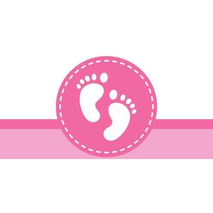 Geboortetegel op maat meisje met twee voetjes 15 x 15 cm - kraamcadeau - geboorte cadeau - baby geboorte cadeau