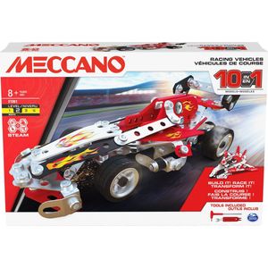 Meccano - 10-in-1 S.T.E.A.M.-bouwpakket voor racevoertuigen met 225 onderdelen en gereedschappen