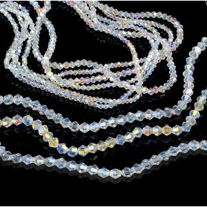 Faceted Glass Beads Set - 890pcs, 2mm 3mm 4mm 6mm - Crystal AB Bracelet Kit for Crafts and Jewelry Making