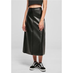 Urban Classics - Synthetic Leather Midi Lange rok - XXL - Zwart