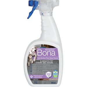 Bona Pet System Intensiefreiniger voor Harde Vloeren 1L - Huisdier Vlekkenreiniger en Geurverwijderaar - Urinegeur Verwijderaar - Stain Remover - Geschikt als Honden en Katten Spray