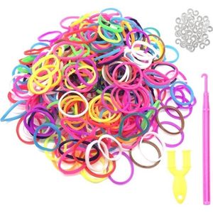 Behave 1000 Multi Color Loom elastiekjes - Loombandjes - Met weefhaken en S-clips