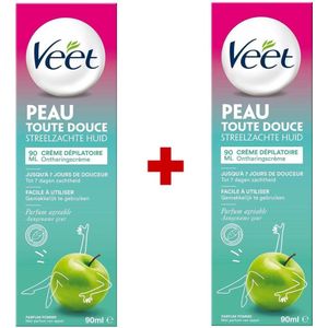 Veet Streelzachte Huid Ontharingscrème 2 x 90 ml