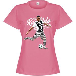 Ronaldo Script Dames T-Shirt - Roze - M