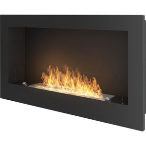 Bio-ethanol haard met glasplaatje - BRANDTIJD 4-6 uur - Sfeerhaard - Wandhaard - 90 x 49 cm