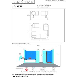 Lucide LENNERT - Plafondspot Badkamer - LED Dimb. - GU10 - 4x5W 3000K - IP44 - Zwart