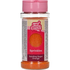 FunCakes Sanding Sugar - Gekleurde Suiker - Taartdecoratie - Oranje - 80g