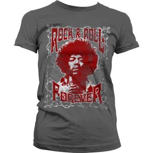 Jimi Hendrix Dames Tshirt -S- Rock 'n Roll Forever Grijs