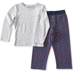 Little Label Pyjama Jongens - Maat 146-152 - Blauw, Rood - Zachte BIO Katoen