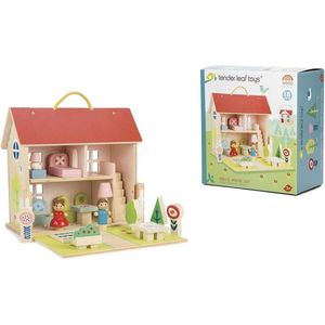 Tender Leaf Toys draagbaar poppenhuis 18-delig