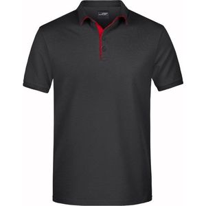 Polo shirt Golf Pro premium zwart/wit voor heren - Zwarte herenkleding - Werkkleding/zakelijke kleding polo t-shirt XL