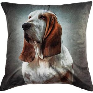 Sierkussen - Fluweel Country Basset - Multicolor - 45 Cm X 45 Cm