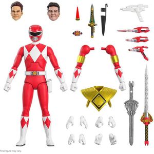 Super7 Mighty Morphin Power Rangers Ultimates Action Red Ranger 18 Cm Figuur Rood
