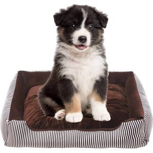 Hondenbed, middelgrote honden, antislip, wasbaar, orthopedisch hondenbed, hondenbed, verhoogde randen, ergonomische hondenbank met omkeerbaar kussen voor kleine tot middelgrote honden, 70 x