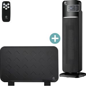 AirKing Elektrische kachel - 2000 Watt - Zwart - Keramische ventilatorkachel + Airking convector kachel