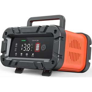 Automatische 12V/24V Acculader met LCD-display - Voor Auto, Motorfiets en Vrachtwagen