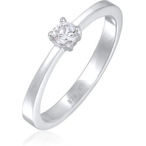 Elli PREMIUM Ring Dames verlovingsring eenzaam met laboratoriumgegroeide diamanten (0,17 ct) in 925 sterling zilver