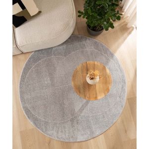 Rond vloerkleed Scandinavisch - Contour Circle grijs 300 cm rond