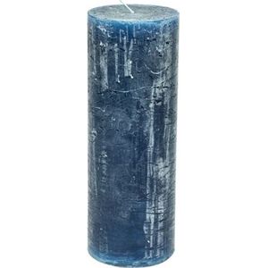 Stompkaars - donker blauw - 7x20cm - parafine - set van 3