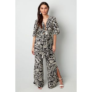 Jumpsuit met print - nieuwe collectie - lente/zomer - dames - zwart - maat S