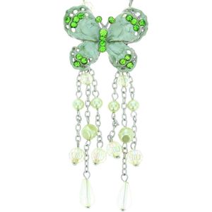 Behave Groene kralenketting met vlinder