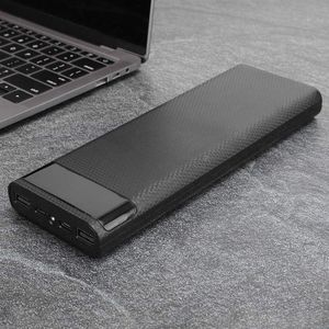 DIY Powerbankdoos ABS Behuizing LCD-scherm - Snel Opladen - Zwart .