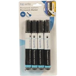 8x stuks watervaste permanent markers/stiften in de kleur zwart - Voor papier/karton