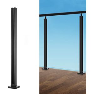 VEVOR Glass Clip, 850 Mm H, Relingbeugel, Geschikt voor 10-12 Mm Glas,Geschikt voor Zwembadpoorten, Balustrades en Balkondekken, Zwart