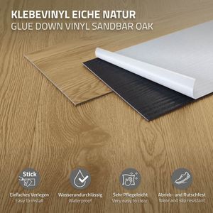 Deluxe PVC klevende vinylvloer voor 2,3 m² natuurlijke eik 2 mm dik ML design