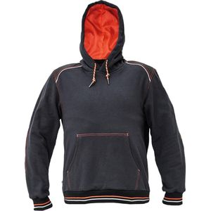 Hooded sweater Knoxfield antraciet/rood XXL