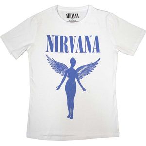 Nirvana - Angelic Blue Mono Dames T-shirt - 2XL - Wit