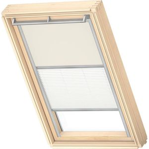 VELUX Origineel Verduisterend Rolgordijn Plus Plissé (DFD), Zilveren Kozijn, PK04, Licht Beige