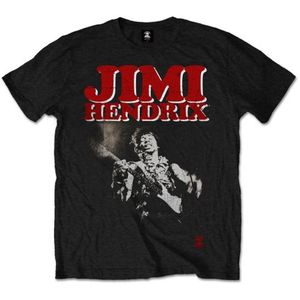 Jimi Hendrix - Block Logo Heren T-shirt - L - Zwart