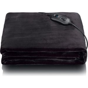 Melissa 16760052 - Elektrische Fleece Deken met Oververhittingsbeveiliging - 180x130 cm - Zwart