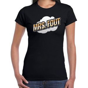 Mrs. Fout t-shirt in 3D effect zwart voor dames - fout fun tekst shirt / outfit - popart XXL