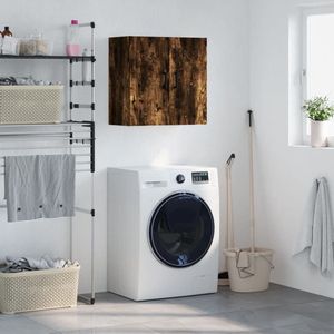 vidaXL Wandkast - Wandkasten - Kast - Bijzetkast - Wandkast 60x31x60 cm bewerkt hout gerookt eikenkleurig