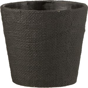 J-Line bloempot Bar - cement - zwart - large - Ø 19 cm