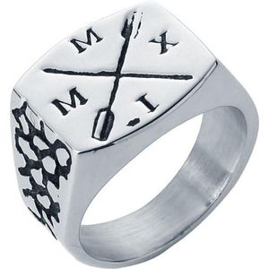 Mendes zegelring Edelstaal Zilverkleurig Arrow-17mm